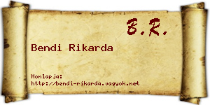 Bendi Rikarda névjegykártya
